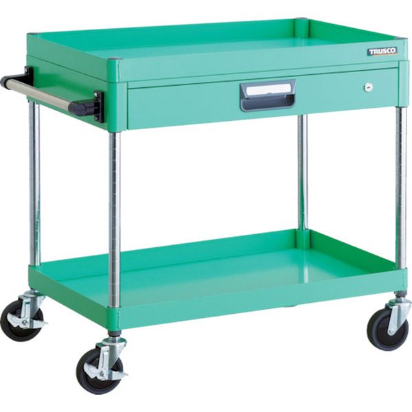 【メーカー在庫あり】 PEW772ZYG トラスコ中山(株) TRUSCO フェニックスワゴン 750X500 薄型1段引出付 YG色 PEW-772Z-YG JP店