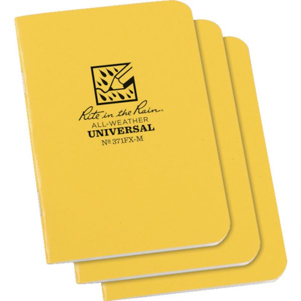 【メーカー在庫あり】 371FXM Rite RITR 3 1/4X4 5/8 ミニステイプルノートブック(3冊セット)ユニバーサル・イエロー 371FX-M JP店