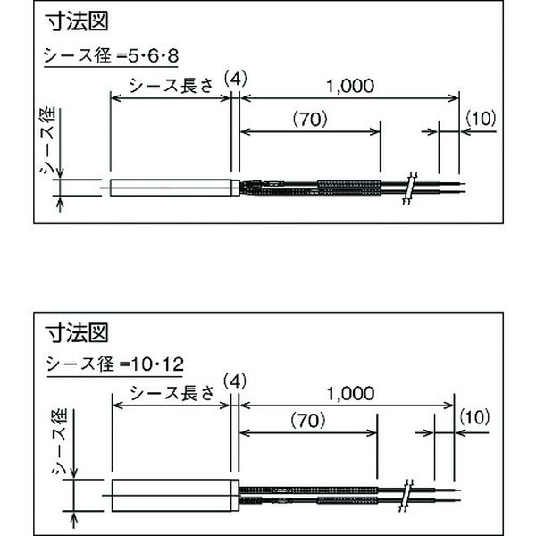 株式会社ヒロチー商事 楽天市場店の【メーカー在庫あり】 CH26100 トラスコ中山(株) TRUSCO カートリッジヒーターφ6 100L 200V 150W CH2-6100 JP店｜アングル3