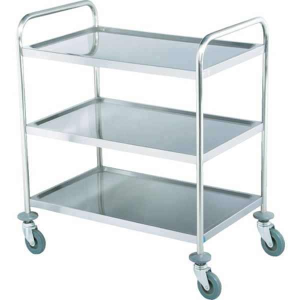 【メーカー在庫あり】 ESW300 SIMONEVERS社 SECO SUS430 ステンレス製ワゴン 100ゴムキャスター 3段 EW..