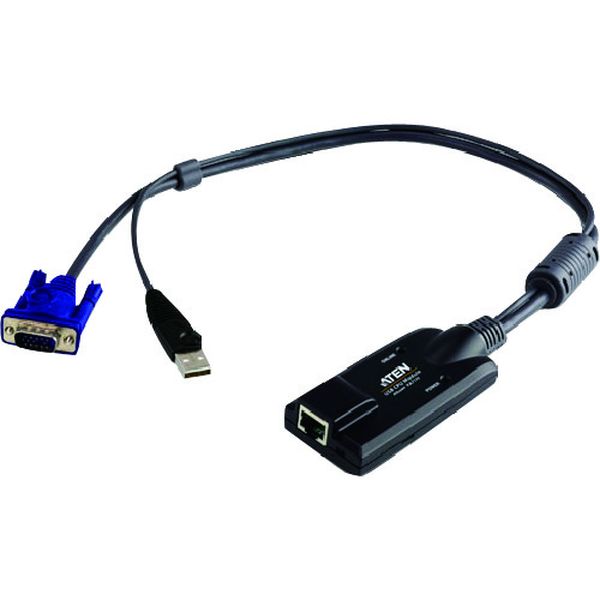・Cat5(LANケーブル)タイプのKVMスイッチをコンピューターと配線する際に、コンピューター側に接続するコンピューターモジュールです。・優れた信号補正の技術を提供し、画質の向上に力を注いだUSBコンピューターモジュールです。・自動信号補正機能搭載です。・ATENのモジュール式KVMスイッチ専用のコンピューターモジュール。・PC接続用。・接続数：1・ターゲット側コネクター：D-sub15ピン・USBタイプA・KVMスイッチ側コネクター：RJ-45・適合KVMスイッチ：KN1108v/1116v/2116VA/2132VA/2140v/4116VA/4132VA/4140v/4164V/8132V/8164V/KH1508Ai/1516Ai/1508A/1616A/2508A/2516A/KL1508Ai/1516Ai/1508A/1516A/KM0532/0932/0032/・製造国：中国・90×43×22 mm・コンピューターモジュールと本体との間には、弊社 Cat5eケーブルのご使用を推奨致します。・メーカーの製品ホームページでKVMスイッチとの対応をご確認ください。・生産国 非公開・JANコード 4710423775886・質量 140g・コード：115-2790 ・品目：KA7170KA7170楽天 JP店