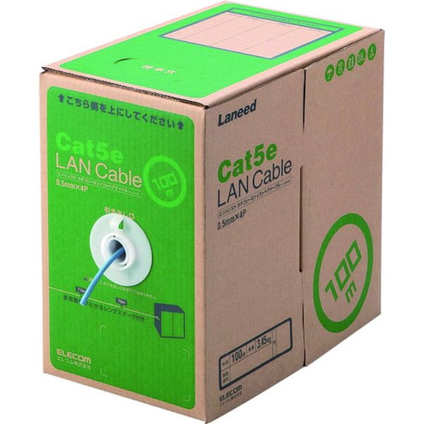 Cross （~5 m） - 【メーカー在庫あり】 LDCT2BU100RS エレコム(株) エレコム EU RoHS指令準拠LANケーブル CAT5E 100m ブルー LD-CT2/BU100/RS JP店