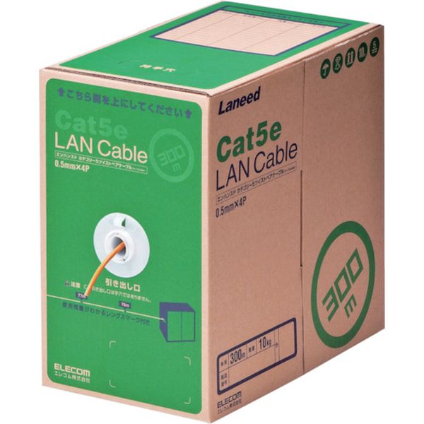 【メーカー在庫あり】 LDCT2DR300RS エレコム(株) エレコム EU RoHS指令準拠LANケーブル CAT5E 300m オレンジ LD-CT2/DR300/RS JP店