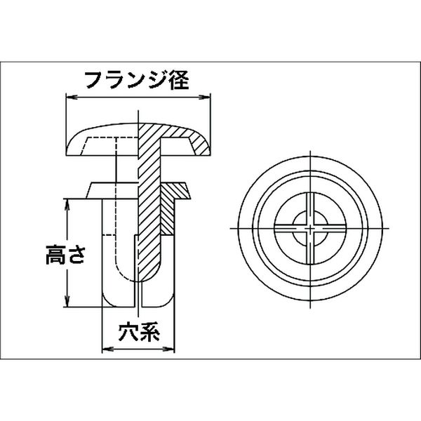【メーカー在庫あり】 TPRT4060 プッシュリベット耐熱タイプ 板厚3.5〜4.5mm 穴径4...