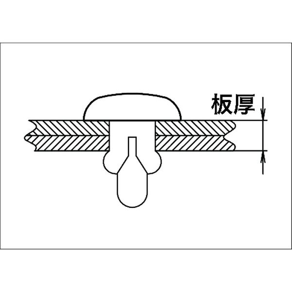 【メーカー在庫あり】 TPRT4060 プッシュリベット耐熱タイプ 板厚3.5〜4.5mm 穴径4...