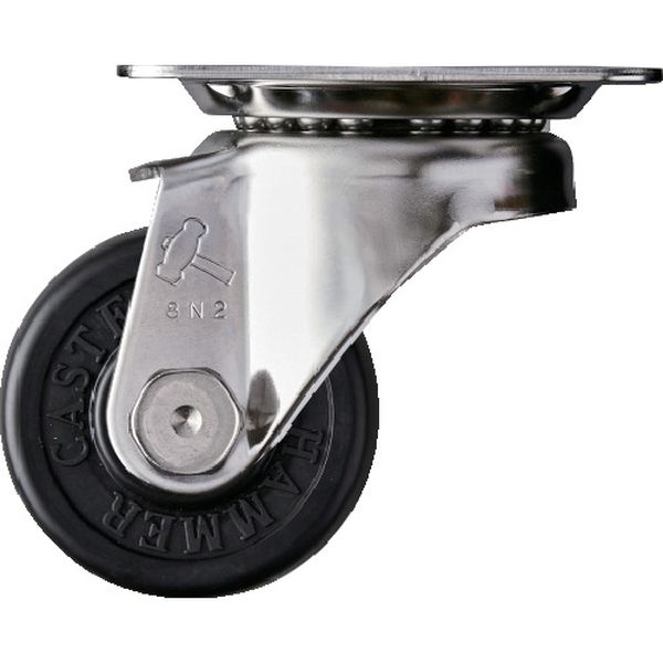 【メーカー在庫あり】 320SRD50 ハンマーキャスター(株) ハンマー Sシリーズオールステンレス 旋回式ゴム車輪 50mm 320S-RD50-BAR01 JP店