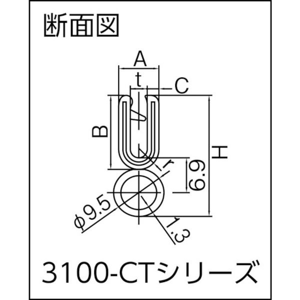 【メーカー在庫あり】 3100B3X64CTL1 クッション トリムシール 3100-Cシリーズ (1M...