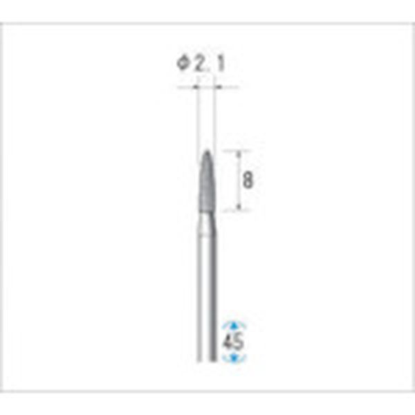 【メーカー在庫あり】 (株)ナカニシ ナカニシ 電着ダイヤモンドバー 砲弾型 φ2.1×8×軸φ2.34 ＃130 11326 JP店