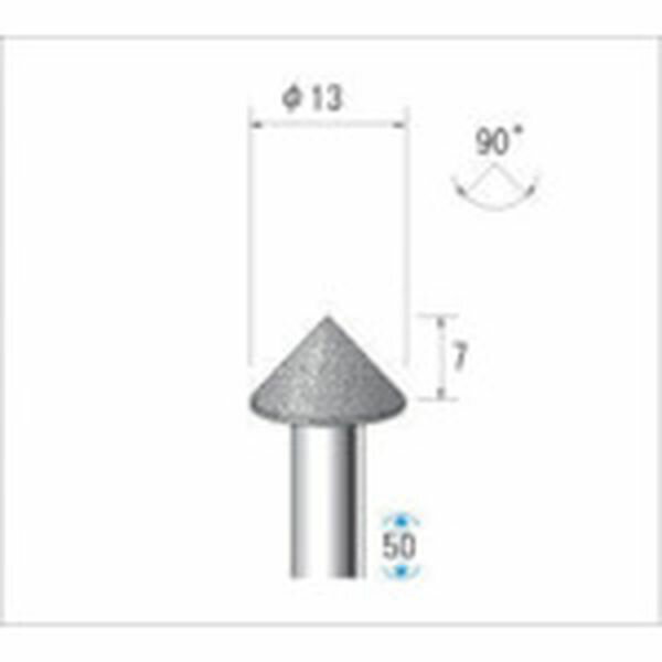 【メーカー在庫あり】 (株)ナカニシ ナカニシ 電着CBNバー テーパー型 φ13×7×軸φ6 ＃120 90° 13345 JP店