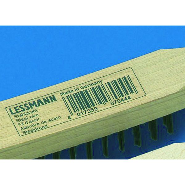 【メーカー在庫あり】 LESSMANN社 LESSMANN 剣先3行 木柄ハンドブラシ 真鍮メッキ線 105431 JP店