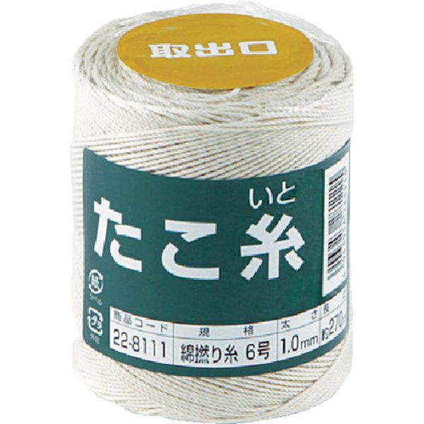 【メーカー在庫あり】 228111 高木綱業(株) 高木 たこ糸 綿撚り糸 ＃6 22-8111 JP店