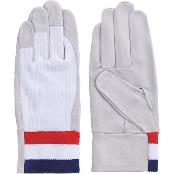 ・引き裂き強度に優れ、手になじみます。・甲部メリヤスで通気性に富んでいます。・建築、土木、鉄鋼、機械。・色：ホワイト・サイズ：M・全長(cm)：22.0・手のひら周り(cm)：19.0・中指長さ(cm)：8.2・厚さ(mm)：0.6〜0.8・袖口タイプ：パイルゴム・当て：なし・リストカラー：赤白青・手のひら部:牛本革・手甲部:綿・生産国 中国・JANコード 4952558581905・質量 65g・コード：378-7265 ・品目：58195819楽天 JP店　