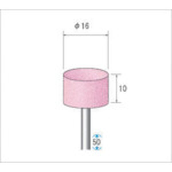 【メーカー在庫あり】 (株)ナカニシ ナカニシ 軸付砥石 10本入 円筒型 φ16×10×軸φ3 WA ＃100 42452 JP店
