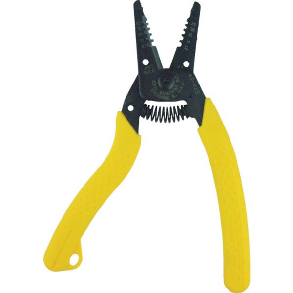 ・グリップはエルゴデザイン採用により疲れにくく安定した連続作業が可能です。・レオパードスポット(滑り止め加工)で正確なストリップをサポートします。・保管に便利なフックホール付です。・簡易スケール(20mmまでのスケールをミリとインチで表記)付です。・ゴム系電線、ビニール系電線、一般電線に。・全長(mm)：175・適合電線(mm)：単線0.5〜1.6　ヨリ線0.4〜1.2・適合電線(［［MM2］］)：単線0.2〜2.0　　ヨリ線0.13〜1.25・適合電線(AWG)：14〜24単線、16〜26より線・適合電線：単線AWG14〜24、より線AWG16〜26・色：黄・品名：リフレックスプレミアムT型ストリッパー・スチール・生産国 アメリカ・JANコード 0783250454167・質量 130g・コード：759-8432 ・品目：4541645-416楽天 JP店　
