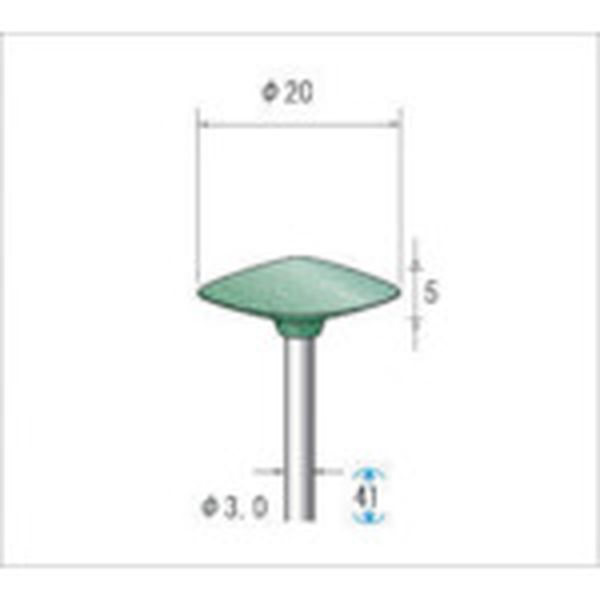 【メーカー在庫あり】 (株)ナカニシ ナカニシ グリーンポリッシャー 10本入 ソロバン型 φ20×5×軸φ3 WA ..