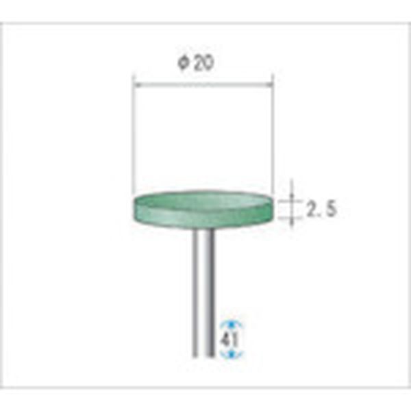 【メーカー在庫あり】 (株)ナカニシ ナカニシ グリーンポリッシャー 10本入 平型 φ20×2.5×軸φ3 WA ＃40..