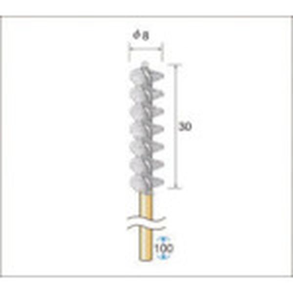 【メーカー在庫あり】 (株)ナカニシ ナカニシ 研磨砥粒入りナイロンブラシ φ8×30×軸φ3 ＃600 51587 JP店