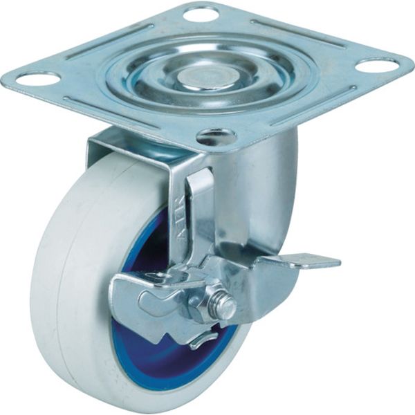 【メーカー在庫あり】 AMG75NRDSW エアーキャスター(自在車ストッパー付) 75mm ホワイトゴム車 AMG-75-NRDS-W JP店