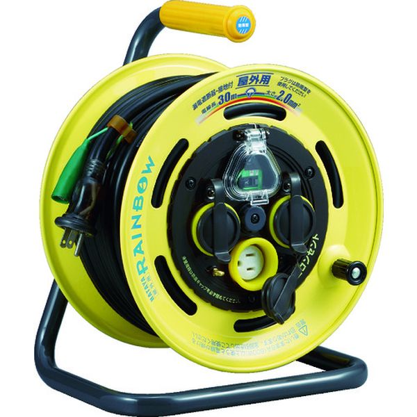 ・業界初の2P/2P接地付兼用防雨型コンセントを装備しています。・コンセント外周部が柔軟にたわみ、防雨型2P/2P接地付プラグのどちらもすき間なくぴったりとはまります。・屋外型50m、漏電ブレーカー付、屋外の工事現場、粉塵が多い屋内作業時に最適。・電線種：VCT・電線仕様長さ(m)：30・電線仕様太さ(［［MM2］］)：2.0・電線仕様芯数(C)：3・定格電流(A)：6・コンセント仕様定格：2P・15A・125V アース付・コンセント仕様形状：［［三相1］］・コンセント仕様個数：3・通電ランプ：○・接地端子：○・2P・3P兼用プラグ：○・漏電遮断器仕様：漏電地絡保護専用・コード長さ(m)：30・AC100V・防雨型コンセントキャップ・ブレーカー付・円盤/鉄板　電線/ビニルキャプタイヤ・生産国 日本・JANコード 4930510127422・質量 7.800kg・コード：360-8697 ・品目：BE30KBE-30K楽天 JP店　