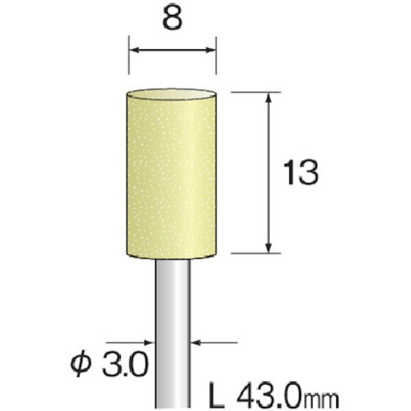 【メーカー在庫あり】 ミニター(株) ミニモ イエロー砥石 WA＃80 φ8 (10本入) CA3186 JP店
