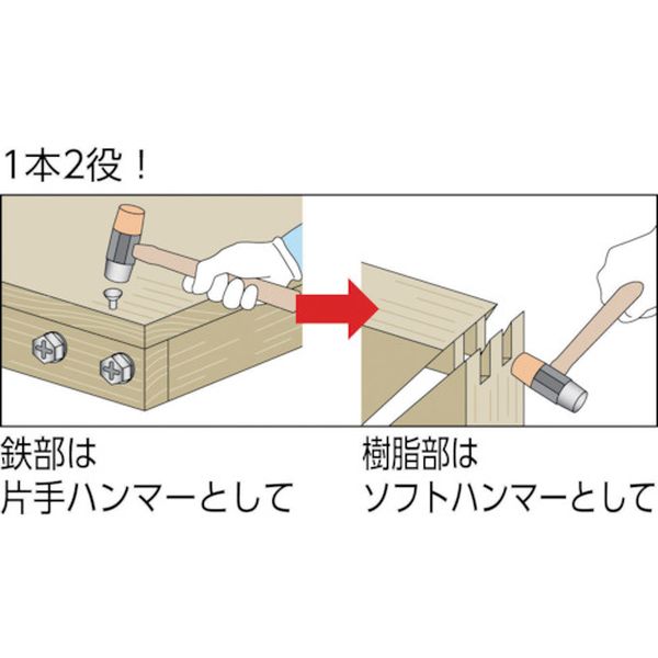 株式会社ヒロチー商事 楽天市場店の【メーカー在庫あり】 CH15W オーエッチ工業(株) OH コンビハンマー用木柄 ＃1-1/2用 CH-15W JP店｜アングル2