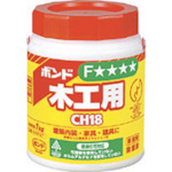 ・ホルムアルデヒド・フタル酸系可塑剤は使用していません。・乾燥後はほぼ透明になり、刃物を傷めずに切削加工ができます。・JIS F☆☆☆☆規格品です。・日本接着剤工業会JAIA 4VOC基準適合品です。・ノンホルムアルデヒド・ノントルエン商品。建築現場において使用制限がありません。・溶剤・可塑剤を含みません。・木工作業全般。・建築内装木工事・建具製作。・木・竹・布・石こう類の接着。・木工内部造作用。・化粧合板用。(仮釘併用)・色：乳白色・容量(kg)：1・無溶剤型・主成分:酢酸ビニール樹脂系エマルジョン形・生産国 日本・JANコード 4901490401277・質量 1.100kg・コード：103-3921 ・品目：CH181CH18-1楽天 JP店　