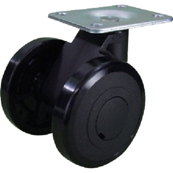 【メーカー在庫あり】 (株)東京パーツセンター パーツ キャスパッド プレート式双輪キャスターナイロン車 荷重117.6 黒 CNPF75B JP店