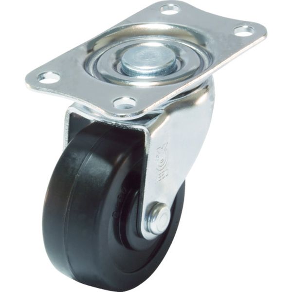 【メーカー在庫あり】 E75RH プレート式 自在 キャスター ゴム 車輪径75mm Eタイプ E型 取付寸法56×28 E-75RH JP店(4.0)