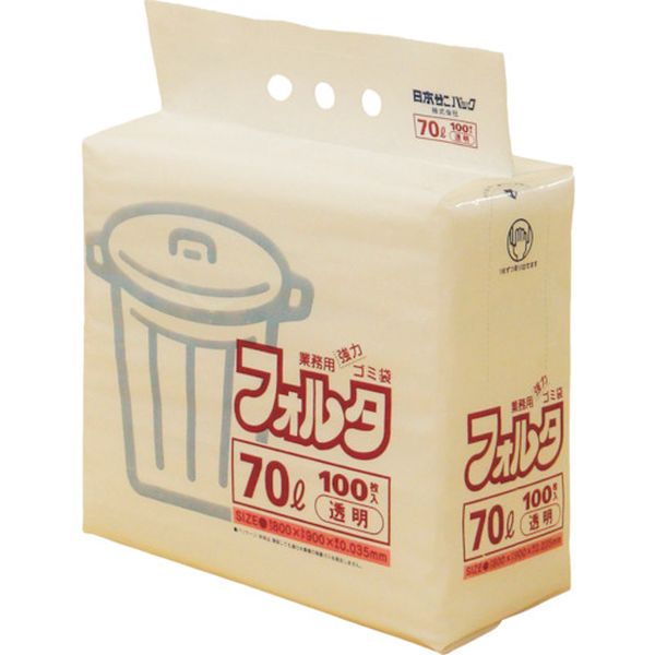 【メーカー在庫あり】 F7CCL F-7C 環優包装ゴミ袋フォルタ 70L 透明 (1袋(PK)＝100...