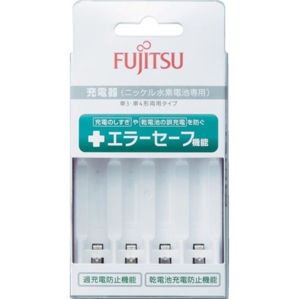 ・単3形、単4形の混合充電が可能です。・満充電を検知し充電をストップします。・過充電防止機能付のスタンダード充電器です。・単3形、単4形の混合充電が可能です。・ゲーム機器・シェーバー・ストロボ・デジカメ・携帯充電器・電動歯ブラシ・ビューティー機器・電圧(V):1.2・充電時間:約6時間・色:白・幅(mm):69・奥行(mm):31・高さ(mm):131・ニッケル水素単3形・単4形両用・AC100-240V対応・単3形/min.1900mAhタイプの充電時間:約6時間・単3形/min.2450mAhタイプの充電時間:約8時間・単4形・min.750mAhタイプの充電時間:約5時間・ABS製・生産国 中国・JANコード 4976680523503・質量 124gFCT345F-JP(FX)　