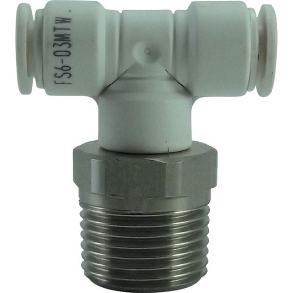 【メーカー在庫あり】 FS603MTW 千代田通商(株) チヨダ ファイブSUSメイルブランチティ 白 6mm・R3/8 FS6-03MTW JP店