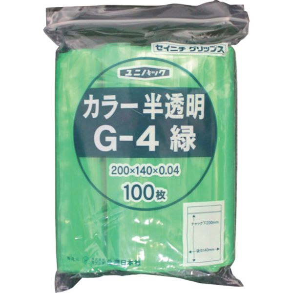 ・スタンダードなフィルム厚0.04mmのチャック付ポリエチレン袋です。・部品等の保管、管理。・色：半透明グリーン・縦(mm)：200・横(mm)：140・厚さ(mm)：0.04・ポリエチレン(PE)・生産国 日本・JANコード 4909767112833・質量 253g・コード：366-7553 ・品目：G4CGG-4-CG楽天 JP店　