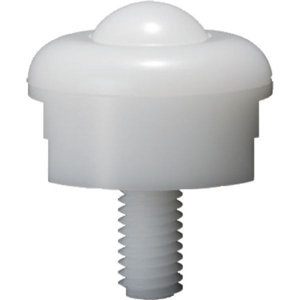 ・上向使用 / 樹脂成型品 / オール樹脂製 / クリーン環境適用可・食品・医薬品生産工場などの搬送ライン。・FPD・太陽電池製造工程におけるガラス搬送部。・許容荷重(kg)：3・ねじサイズ：M8×1.25・色：白・上向用・底面に水抜き穴を...