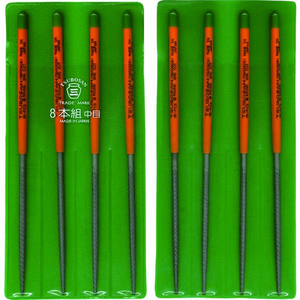 ・目立てが鋭く、耐久性に優れています。全面に刃が刻まれています。・02(中目)　1cm当たり20cutの目が刻まれています。・鉄をはじめ、あらゆる金属の加工に。・タイプ：8本組中目・全長(mm)：200・刃長(mm)：100・刃幅(mm)：Φ4.3・形状：丸・炭素工具鋼(SK-2)・組ヤスリの5本組〜12本組は全長を表します。5本組=215mm　8本組=200mm　10本組=185mm　12本組=170mm・目詰まりした場合はブラシ等で取り除いてお使いください。・生産国 日本・JANコード 4518007391145・質量 210g・コード：493-0975 ・品目：MA00802MA008-02楽天 JP店　