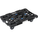 【メーカー在庫あり】 MPK600JBK 樹脂製平台車 ルートバンメッシュタイプ 615X415 オール自在 黒 MPK-600J-BK JP店