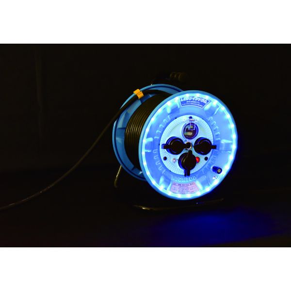 【メーカー在庫あり】 NPWLEB33B 日動工業(株) 日動 電工ドラム 防雨型LEDラインドラム 青 漏電保護専用 30m NPWL-EB33-B JP店