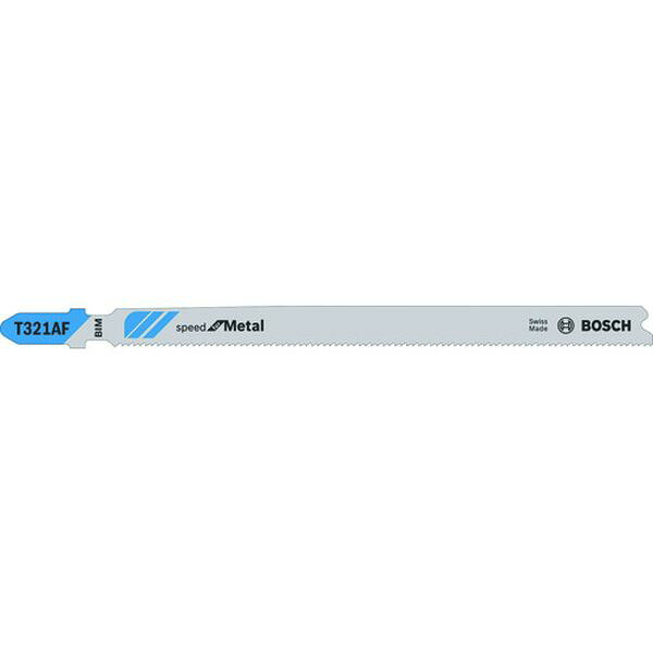 ・スイスの専用工場で生産した品質の高いジグソーブレードです。・シャンクから先端にかけて刃のピッチが大きくなっており、切断スピード・寿命が20%アップしました。・軟鋼板の切断に。・山数：21・全長(mm)：132・厚さ(mm)：0.9・有効刃長(mm)：106・適合機種：ボッシュ、マキタ、ハイコーキ(旧日立)、リョービなどのTシャンク形状のジグソー・切断能力(mm)軟鋼板：1〜3・切断能力(mm)パイプ：〜65・切断タイプ：直線・パック入数(本)：5・適合機種：ボッシュ、マキタ、ハイコーキ、京セラ等のTシャンク形状のジグソー・バイメタル・5本入り・生産国 スイス・JANコード 3165140596992・質量 40g・コード：378-7001 ・品目：T321AFT-321AF楽天 JP店　