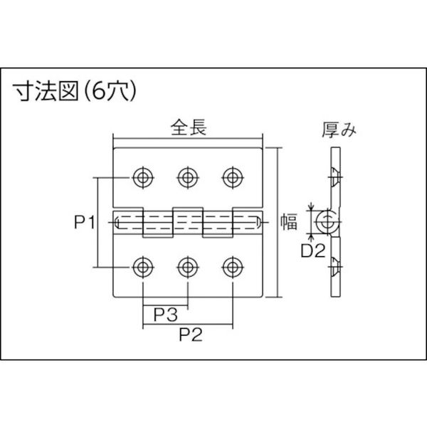 【メーカー在庫あり】 TLS75F トラスコ中山(株) TRUSCO ステンレス重量平型蝶番 全長75mm (1個＝1袋) TLS-75F JP店