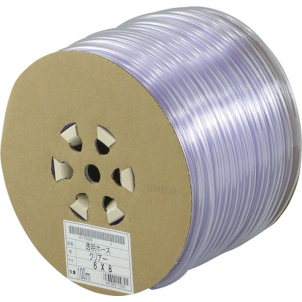 【メーカー在庫あり】 TM68D100T (株)三洋化成 サンヨー 透明ホース6×8 100mドラム巻 TM-68D100T JP店