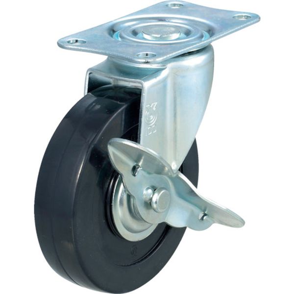 【メーカー在庫あり】 TYSG100RHS 軽量ハンドリフター用ハードゴムキャスター Φ100 自在ストッパー付 T..