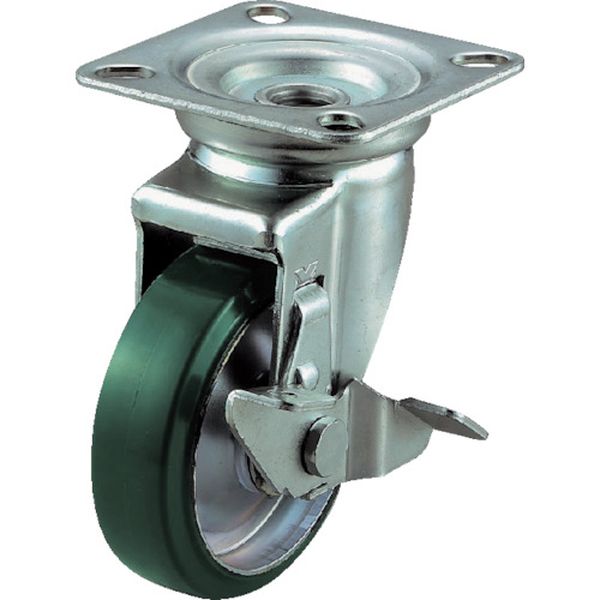 【メーカー在庫あり】 プレート式 自在 キャスター ウレタン 車輪径75mm ストッパー付き Jタイプ J-S型 取付寸法63×63 UWJ-75S HD店