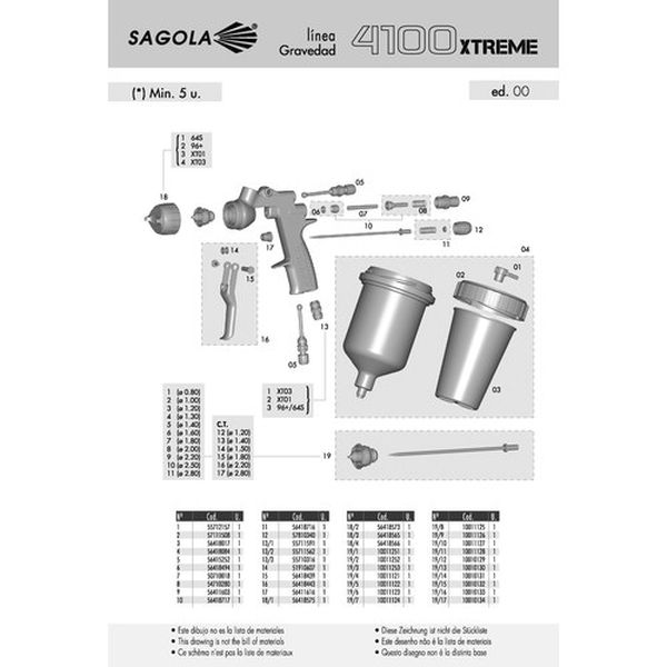 【メーカー在庫あり】 SAGOLA社 SAGOLA スプレーガン用 バルブセット 56418717 564...