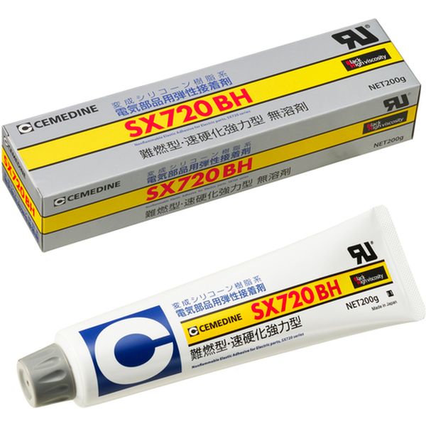 ・難燃タイプ(UL94V-0認定)の接着剤です。・一液常温湿気硬化型弾性接着剤です。・初期立ち上がりが速く、耐久性に優れます。・シロキサンフリーです。・コンデンサー、コイルなどの回路基盤の固定に。・電源、トランスなどの絶縁シールに。・電子部品の防水シールに。・色：黒・粘度(mPa・s)：82(Pa・s/23℃)・使用温度範囲(℃)：-60〜120・容量(g)：200・容量(kg)：0.2・チューブタイプ・2025年1月頃生産分より、中箱廃止しシュリンクパック包装へ・主成分:変成シリコーン樹脂・ノズル・この商品は、一般消費者向けの製品ではないため、表示や取扱い説明書などが一般消費者様向けに表記・同梱されておりません。・生産国 日本・JANコード 4901761524056・質量 237g・コード：147-7515 ・品目：AX217AX-217楽天 JP店　