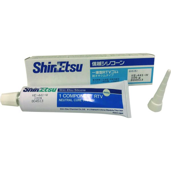 ・一般工業用シーリング剤です。・低粘度タイプです。・硬化時に悪臭が無く、金属に対する腐食の心配がほとんどありません。・一般工業用シーリング・コーティング剤。・色：白・使用温度範囲(℃)：-40〜180・容量(g)：100・使用温度範囲：-40〜180℃・低粘度・チューブタイプ・主成分:シリコーン・直送時運賃別途・当製品は日本国内仕様製品のため輸出ができません。輸出の場合別途ご相談下さい、海外仕様製品の御見積りを致します。価格、ロット、納期等が変わる場合がございます。・生産国 日本・JANコード 4582118739134・質量 104g・コード：814-8106 ・品目：KE441100WKE441-100-W楽天 JP店　
