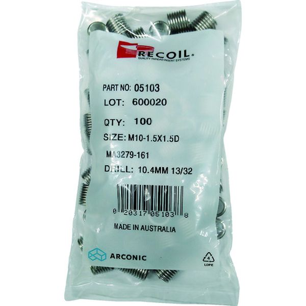 【メーカー在庫あり】 インサートねじ リコイル SUS304 適用ボルトねじ：M2-0.40×1.5D(100個入り) 05023 JP店
