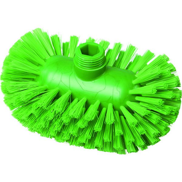 ・360度の作業面により、清掃が難しい大きな鍋でも清掃可能です。・床面、排水溝、グリストラップ、大型タンク、鍋、の清掃に適しています。・ハンドルは別売りです。「ハンドル」「バーキュートプラス伸縮ハンドル」をセットでご購入ください。・床面、排水溝、グリストラップ、大型タンク、鍋の洗浄・色：緑・幅(mm)：190・耐熱温度(℃)：134・線径(mm)：0.5・奥行(mm)：120・高さ(mm)：130・国内初のHACCP製品認証取得ブラシです。・本製品認証のHACCP認証マークは食の安全に対して優れた対応能力を証明する適合マークです(HACCP International 社はコーデックス委員会が定める国際食品規格に基づき、製品の性能や原材料だけでなく、取扱説明書やマニュアル類、梱包に至るまで広い観点で審査を行い、食への安全性を証明しています)。・PBT(ブラシ材質)　・PP(ブラシ台)・バーキュートプラスシリーズとバーキュートシリーズの互換性はございません。・・ハンドルは別売りです。「ハンドル」「バーキュートプラス伸縮ハンドル」をセットでご購入ください。・ブラシの材質がPBT又はPETの製品について、アルカリ性の洗剤をご使用される場合には、お客様の使用環境によってはブラシが脆くなる恐れがあります。お客様の使用環境下で、問題ないことを確認した上で、ご使用ください。・生産国 デンマーク・JANコード 4513841020367・質量 380g・コード：201-8499 ・品目：6915026569150265楽天 JP店