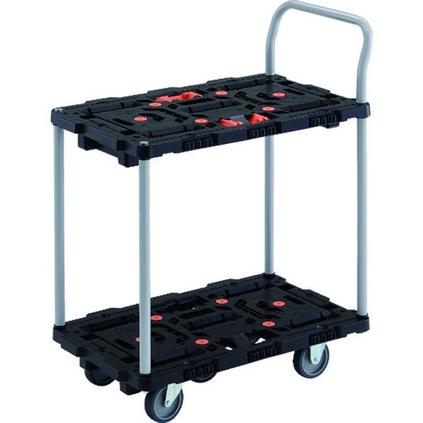 【メーカー在庫あり】 BT724J3E100 連結式樹脂製2段台車 ビートル 700X450 自在3輪 ハンドル付 BT724J3..