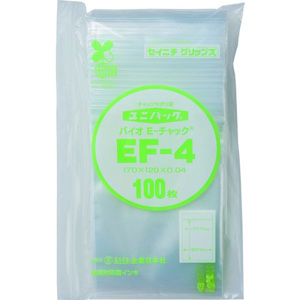 Bags - 【メーカー在庫あり】 EF4100 「ユニパック」バイオEチャック規格品(チャック付ポリエチレン袋) EF-4 170×120×0.04 EF-4-100 JP店
