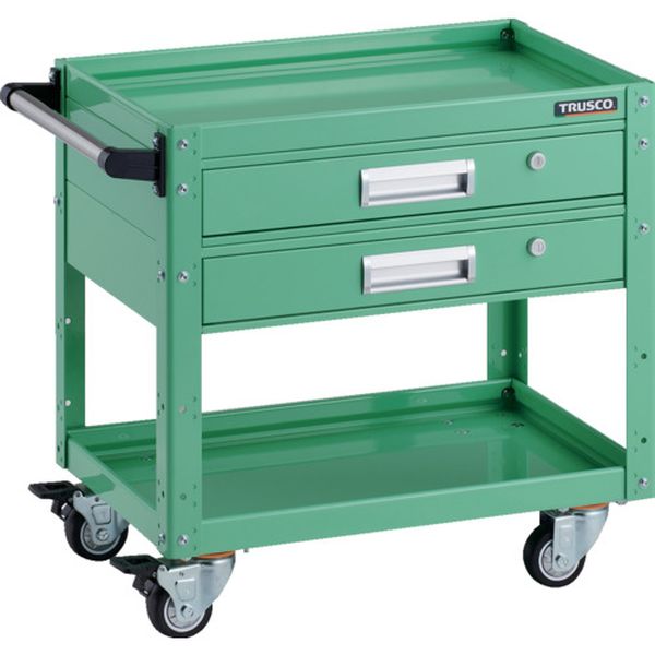 【メーカー在庫あり】 EGW662V2UJYG ツールワゴン イーグルワゴン 600×400 2段引出付 ウレタン4輪自在 ..