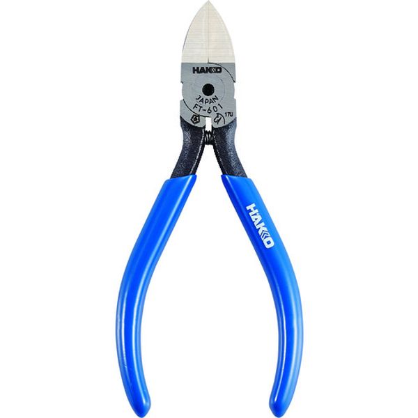 ・切断面をより平坦にカットできるフルフラッシュカットを採用しています。・優れた耐摩耗性と耐久性です。・全長(mm)：117・刃表面形状：フラッシュ刃・切断能力(mm)軟銅線：φ1.5mm(MAX)・刃先(mm)：16.8・品名：ハッコーFT-601/ニッパ・フルフラッシュカット・刃先：鋼・グリップ：樹脂・生産国 日本・JANコード 4962615050817・質量 78.700g・コード：128-3942 ・品目：FT60181FT601-81楽天 JP店　